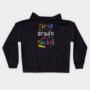 First Grade Rocks Kids Hoodie